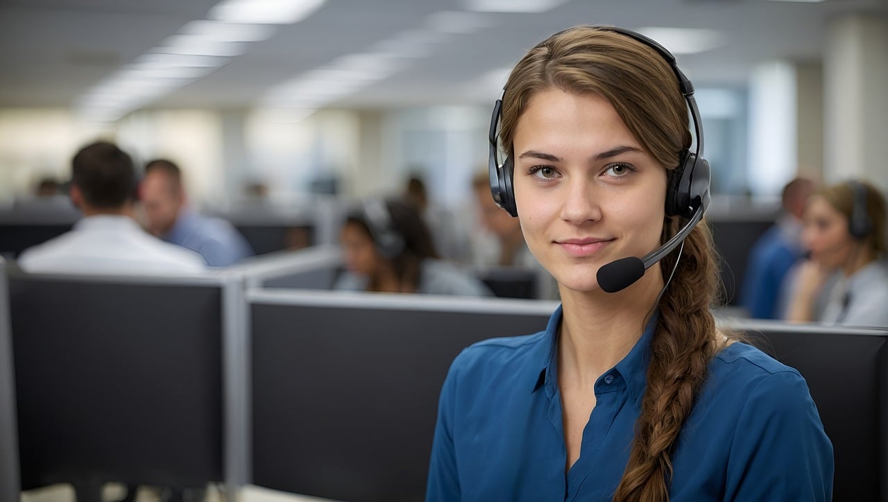 Un'operatrice di un call center.